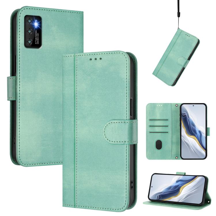 Line Splicing Buckle Retro Leather Phone Case, For Cubot A40, For Cubot P90, For Cubot A30, For Cubot A20, For Cubot Max 5, For Cubot A10, For Cubot Note 40, For Cubot P50