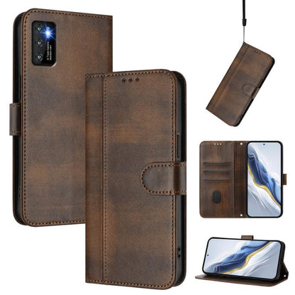 Line Splicing Buckle Retro Leather Phone Case, For Cubot A40, For Cubot P90, For Cubot A30, For Cubot A20, For Cubot Max 5, For Cubot A10, For Cubot Note 40, For Cubot P50