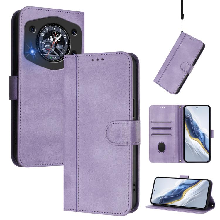 Line Splicing Buckle Retro Leather Phone Case, For Cubot A40, For Cubot P90, For Cubot A30, For Cubot A20, For Cubot Max 5, For Cubot A10, For Cubot Note 40, For Cubot P50