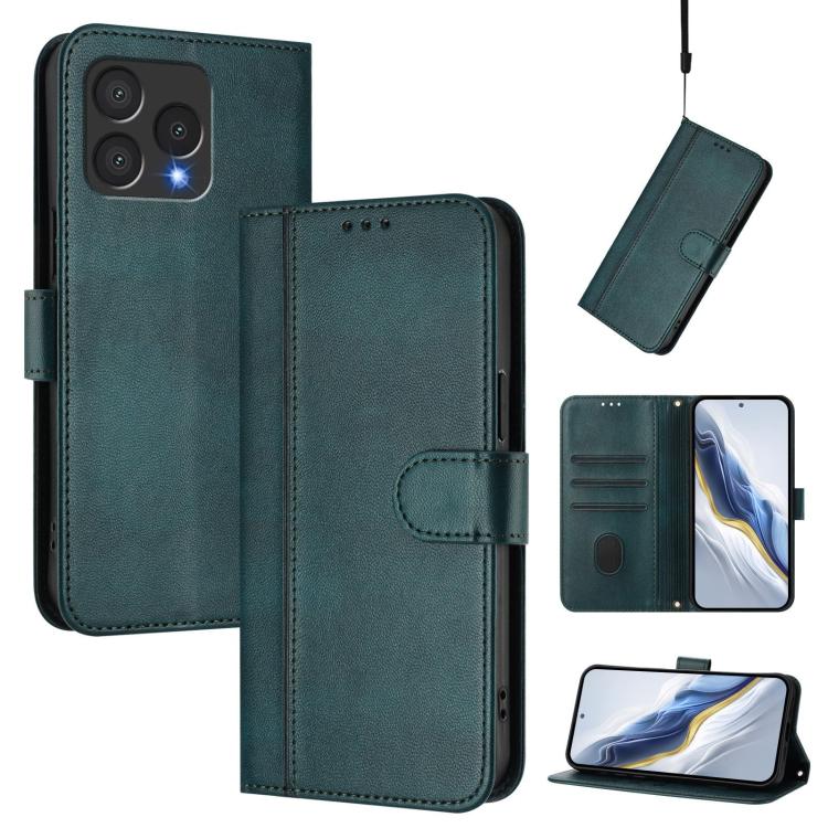 Line Splicing Buckle Retro Leather Phone Case, For Cubot A40, For Cubot P90, For Cubot A30, For Cubot A20, For Cubot Max 5, For Cubot A10, For Cubot Note 40, For Cubot P50