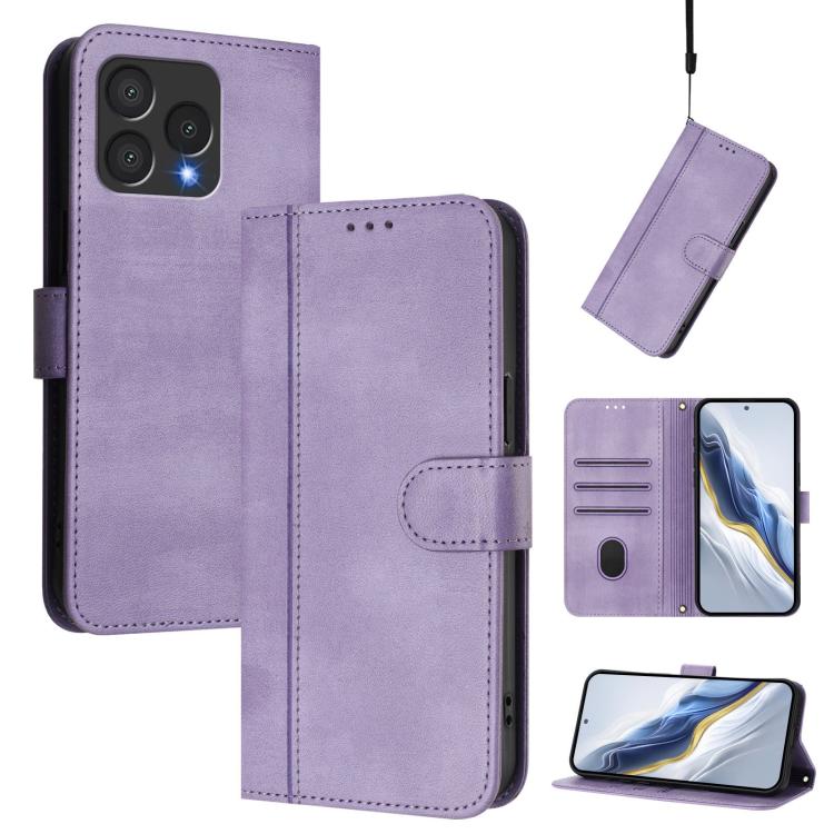 Line Splicing Buckle Retro Leather Phone Case, For Cubot A40, For Cubot P90, For Cubot A30, For Cubot A20, For Cubot Max 5, For Cubot A10, For Cubot Note 40, For Cubot P50
