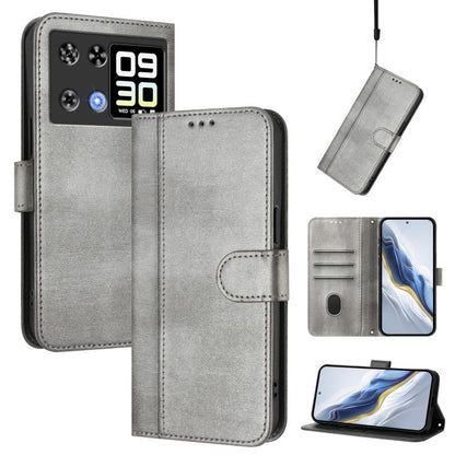 Line Splicing Buckle Retro Leather Phone Case, For Cubot A40, For Cubot P90, For Cubot A30, For Cubot A20, For Cubot Max 5, For Cubot A10, For Cubot Note 40, For Cubot P50