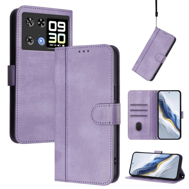 Line Splicing Buckle Retro Leather Phone Case, For Cubot A40, For Cubot P90, For Cubot A30, For Cubot A20, For Cubot Max 5, For Cubot A10, For Cubot Note 40, For Cubot P50