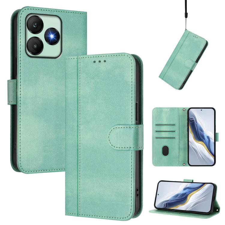 Line Splicing Buckle Retro Leather Phone Case, For Wiko T60 / Cubot P80, For Wiko T20