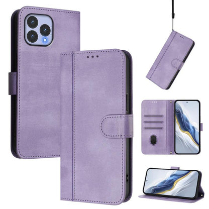 Line Splicing Buckle Retro Leather Phone Case, For Wiko T60 / Cubot P80, For Wiko T20