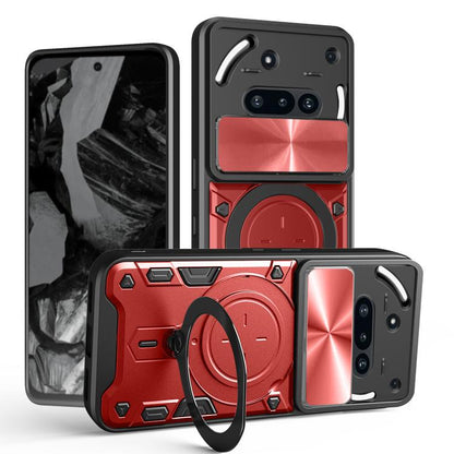 CD Texture Sliding Camshield Magnetic Holder Phone Case, For Nothing Phone 4b, For Nothing Phone 4a Pro, For Nothing Phone 4a, For Nothing CMF Phone 2 Pro, For Nothing Phone 3a, For Nothing Phone 3a Pro