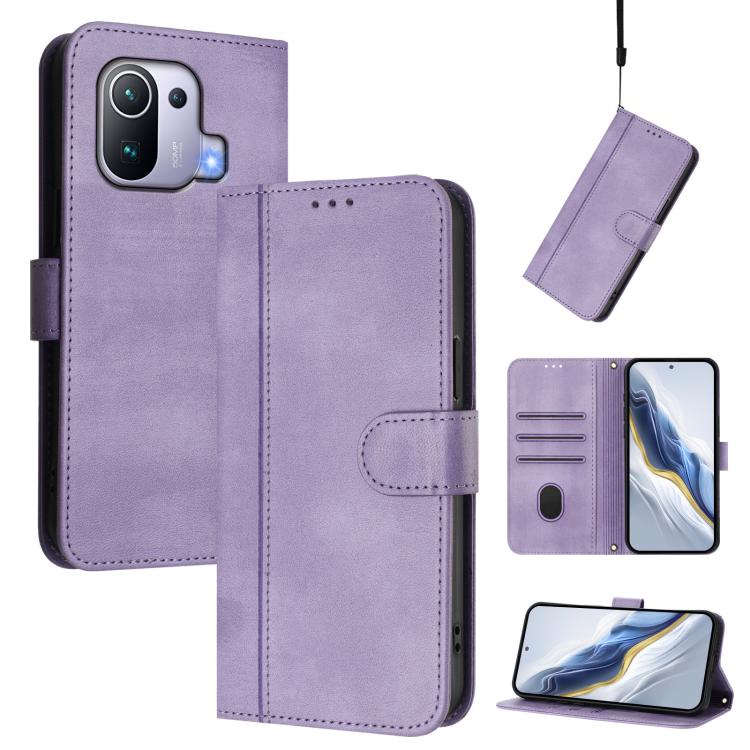 Line Splicing Buckle Retro Leather Phone Case, For Xiaomi 12 Lite, For Xiaomi Poco C40 / Redmi 10C, For Xiaomi Civi 1S, For Xiaomi Poco M4 Pro 4G, For Xiaomi Poco X4 Pro 5G, For Xiaomi 11T / 11T Pro, For Xiaomi Poco X3 GT                               ...