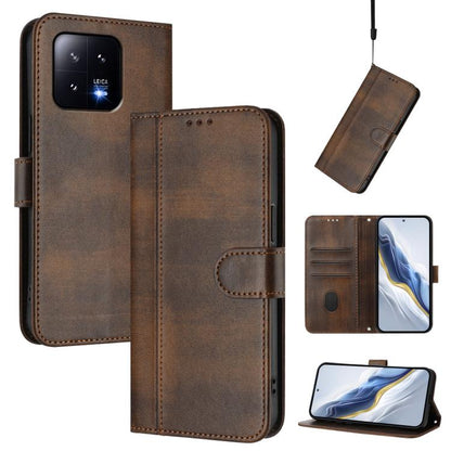 Line Splicing Buckle Retro Leather Phone Case, For Xiaomi 14 5G, For Xiaomi 13T Pro 5G / 13T 5G, For Xiaomi 13 Ultra, For Xiaomi Civi 3 5G, For Xiaomi 13 Lite 5G / Civi 2, For Xiaomi 13 Pro 5G, For Xiaomi 13, For Xiaomi 12T / 12T Pro / Redmi K50 Ultra ...