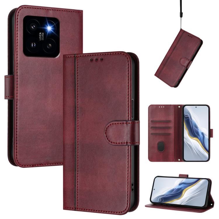 Line Splicing Buckle Retro Leather Phone Case, For Xiaomi Poco M7 Pro 5G / Redmi Note 14 5G, For Xiaomi 15 Pro, For Xiaomi 15, For Xiaomi 14T Pro 5G, For Xiaomi 14T 5G, For Xiaomi Poco F6 5G, For Xiaomi Poco F6 Pro 5G, For Xiaomi Poco X6 Neo 5G        ...