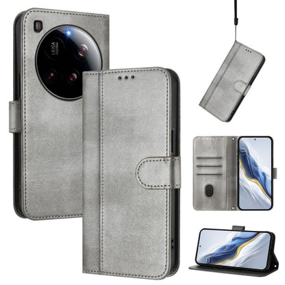 Line Splicing Buckle Retro Leather Phone Case, For Redmi 15 5G Global / 15 4G SEA 169.5mm, For Redmi 15 5G / 4G EU 171mm, For Xiaomi 15T Pro 5G, For Xiaomi 15T 5G, For Xiaomi Civi 5 Pro 5G, For Xiaomi 15S Pro 5G                                         ...