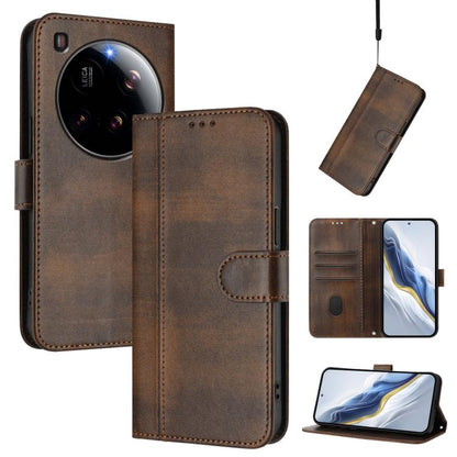 Line Splicing Buckle Retro Leather Phone Case, For Redmi 15 5G Global / 15 4G SEA 169.5mm, For Redmi 15 5G / 4G EU 171mm, For Xiaomi 15T Pro 5G, For Xiaomi 15T 5G, For Xiaomi Civi 5 Pro 5G, For Xiaomi 15S Pro 5G                                         ...
