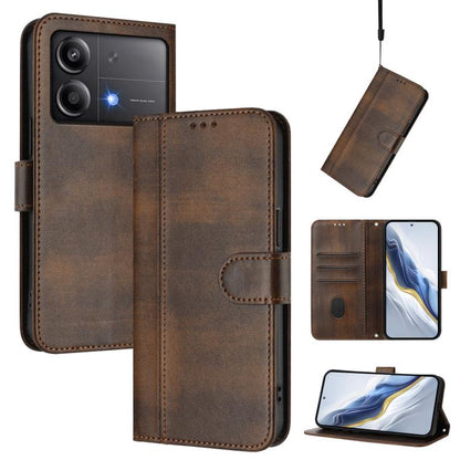 Line Splicing Buckle Retro Leather Phone Case, For Xiaomi Poco M7 Pro 5G / Redmi Note 14 5G, For Xiaomi 15 Pro, For Xiaomi 15, For Xiaomi 14T Pro 5G, For Xiaomi 14T 5G, For Xiaomi Poco F6 5G, For Xiaomi Poco F6 Pro 5G, For Xiaomi Poco X6 Neo 5G        ...