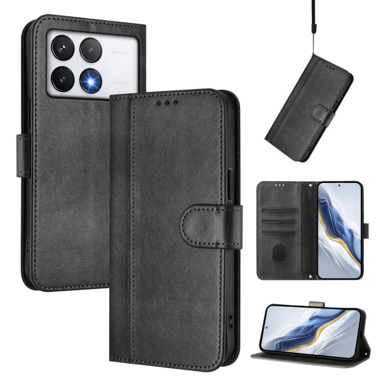 Line Splicing Buckle Retro Leather Phone Case, For Xiaomi Poco M7 Pro 5G / Redmi Note 14 5G, For Xiaomi 15 Pro, For Xiaomi 15, For Xiaomi 14T Pro 5G, For Xiaomi 14T 5G, For Xiaomi Poco F6 5G, For Xiaomi Poco F6 Pro 5G, For Xiaomi Poco X6 Neo 5G        ...