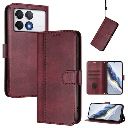 Line Splicing Buckle Retro Leather Phone Case, For Xiaomi Poco M7 Pro 5G / Redmi Note 14 5G, For Xiaomi 15 Pro, For Xiaomi 15, For Xiaomi 14T Pro 5G, For Xiaomi 14T 5G, For Xiaomi Poco F6 5G, For Xiaomi Poco F6 Pro 5G, For Xiaomi Poco X6 Neo 5G        ...