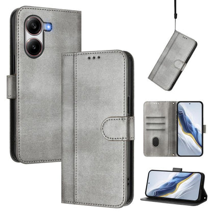 Line Splicing Buckle Retro Leather Phone Case, For Redmi 15 5G Global / 15 4G SEA 169.5mm, For Redmi 15 5G / 4G EU 171mm, For Xiaomi 15T Pro 5G, For Xiaomi 15T 5G, For Xiaomi Civi 5 Pro 5G, For Xiaomi 15S Pro 5G                                         ...