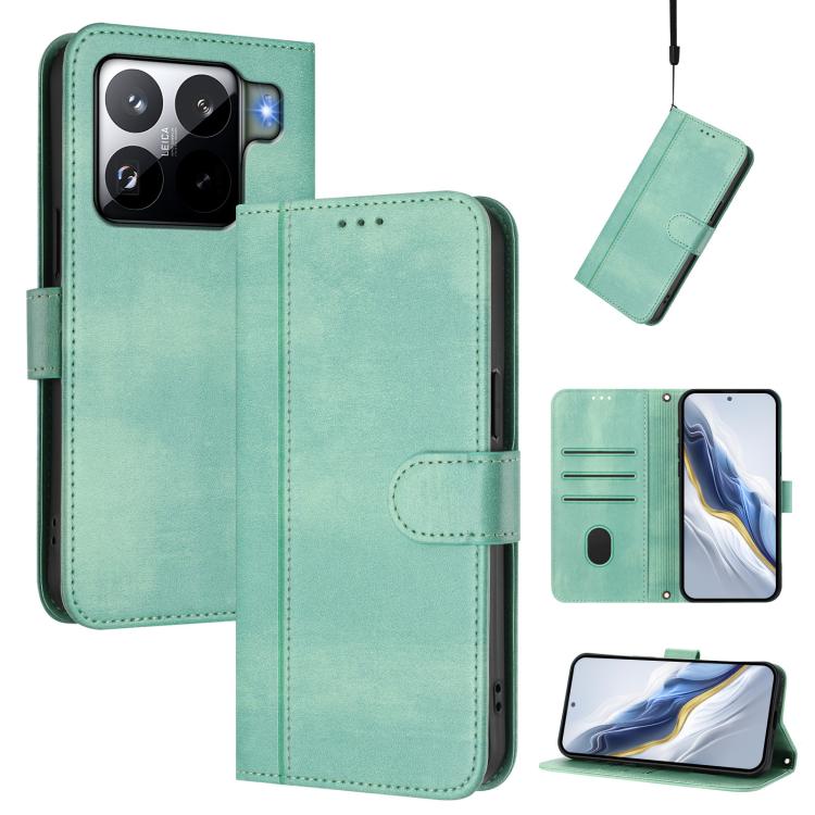 Line Splicing Buckle Retro Leather Phone Case, For Redmi 15 5G Global / 15 4G SEA 169.5mm, For Redmi 15 5G / 4G EU 171mm, For Xiaomi 15T Pro 5G, For Xiaomi 15T 5G, For Xiaomi Civi 5 Pro 5G, For Xiaomi 15S Pro 5G                                         ...