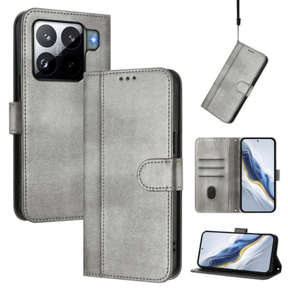 Line Splicing Buckle Retro Leather Phone Case, For Redmi 15 5G Global / 15 4G SEA 169.5mm, For Redmi 15 5G / 4G EU 171mm, For Xiaomi 15T Pro 5G, For Xiaomi 15T 5G, For Xiaomi Civi 5 Pro 5G, For Xiaomi 15S Pro 5G                                         ...