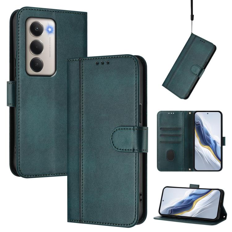 Line Splicing Buckle Retro Leather Phone Case, For Redmi 15 5G Global / 15 4G SEA 169.5mm, For Redmi 15 5G / 4G EU 171mm, For Xiaomi 15T Pro 5G, For Xiaomi 15T 5G, For Xiaomi Civi 5 Pro 5G, For Xiaomi 15S Pro 5G                                         ...