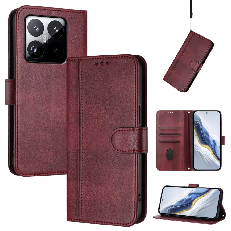 Line Splicing Buckle Retro Leather Phone Case, For Redmi 15 5G Global / 15 4G SEA 169.5mm, For Redmi 15 5G / 4G EU 171mm, For Xiaomi 15T Pro 5G, For Xiaomi 15T 5G, For Xiaomi Civi 5 Pro 5G, For Xiaomi 15S Pro 5G                                         ...