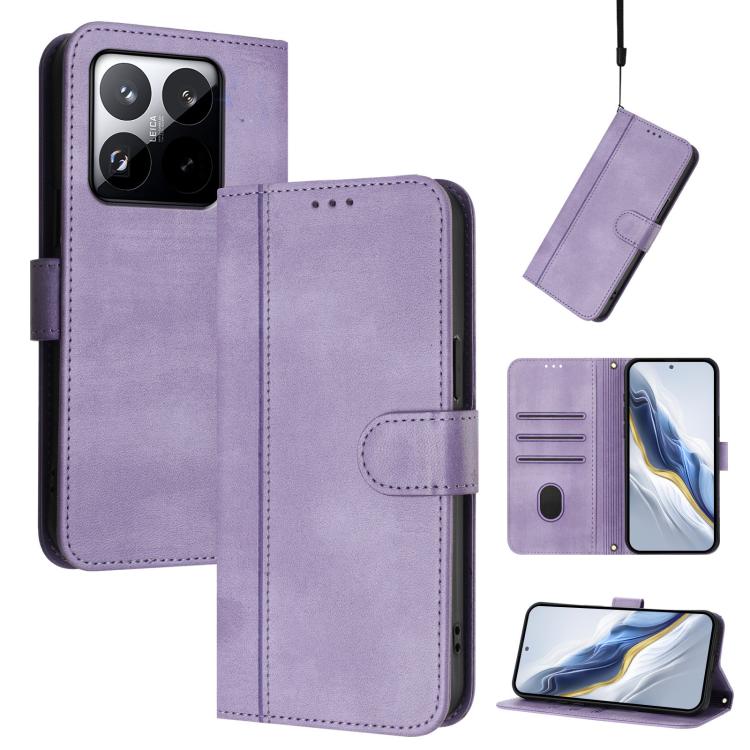 Line Splicing Buckle Retro Leather Phone Case, For Redmi 15 5G Global / 15 4G SEA 169.5mm, For Redmi 15 5G / 4G EU 171mm, For Xiaomi 15T Pro 5G, For Xiaomi 15T 5G, For Xiaomi Civi 5 Pro 5G, For Xiaomi 15S Pro 5G                                         ...