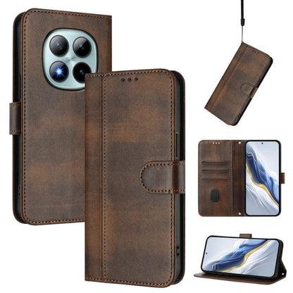 Line Splicing Buckle Retro Leather Phone Case, For Redmi A7 / A5 4G 171mm / Poco C71, For Xiaomi 17 Max 5G, For Redmi K90 Max 5G, For Xiaomi 17T Pro 5G, For Redmi A7 Pro 171mm / Poco C85x 5G, For Redmi 15a 5G, For Redmi Turbo 5 Max 5G / Poco X8 Pro Max...