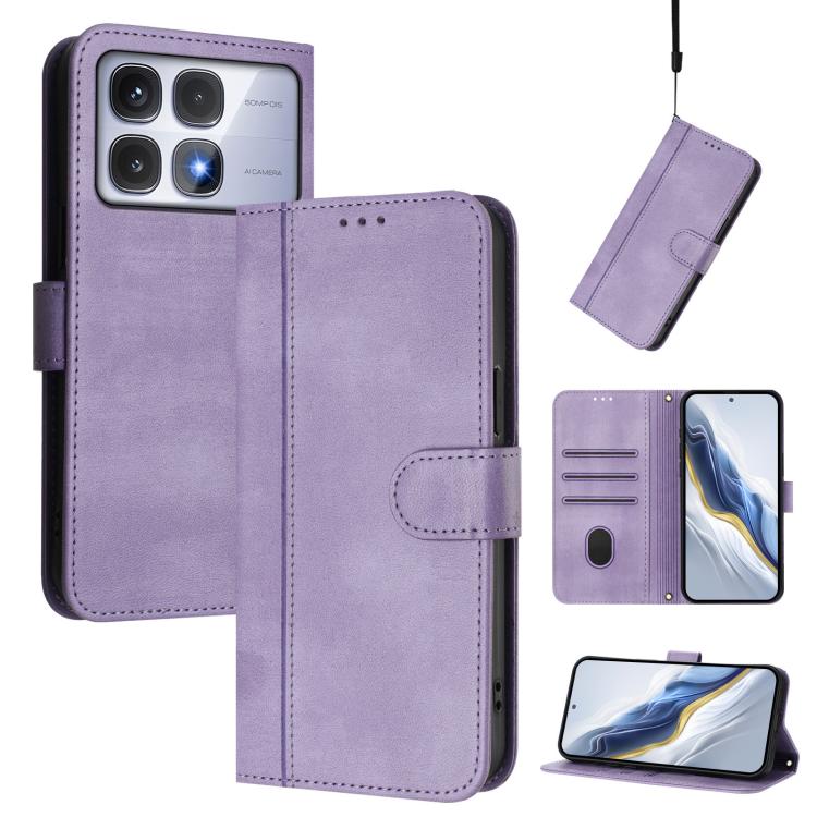 Line Splicing Buckle Retro Leather Phone Case, For Redmi 13x 4G / Xiaomi Poco M6 Plus, For Redmi A5 4G 171.7mm / Xiaomi Poco C71, For Redmi Note 14 4G 164.84mm, For Redmi Note 14 Pro 5G India / Note 14 Pro+, For Redmi Note 14 5G India                  ...