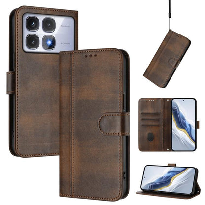 Line Splicing Buckle Retro Leather Phone Case, For Redmi 13x 4G / Xiaomi Poco M6 Plus, For Redmi A5 4G 171.7mm / Xiaomi Poco C71, For Redmi Note 14 4G 164.84mm, For Redmi Note 14 Pro 5G India / Note 14 Pro+, For Redmi Note 14 5G India                  ...