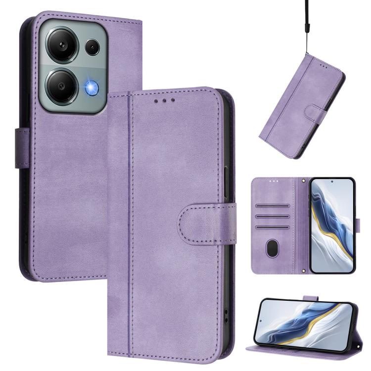 Line Splicing Buckle Retro Leather Phone Case, For Redmi Note 13 Pro 4G Global, For Redmi 13C 5G / 4G Global, For Redmi Note 13 4G Global, For Redmi Note 13 Pro 5G Global, For Redmi Note 13 5G Global, For Redmi Note 13 Pro+ 5G Global                   ...