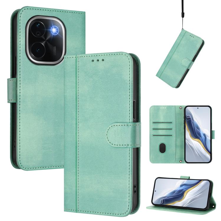 Line Splicing Buckle Retro Leather Phone Case, For vivo V40 Lite 5G IDN / Y300 5G Global, For vivo V40 Lite 4G IDN / Y300 5G IDN, For vivo Y19s 4G Global, For vivo X200 Pro mini, For vivo Y100 5G IDN / T3 5G IDN, For vivo V40e 5G India / iQOO Z9s 5G   ...