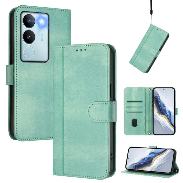 Line Splicing Buckle Retro Leather Phone Case, For vivo Y28 4G Global, For vivo X100s 5G, For vivo Y38 5G / T3x 5G Global, For vivo iQOO Z9x, For vivo Y20 / Y20i / Y20s / Y11s / Y12s, For vivo iQOO Z9 5G / iQOO Z9 Turbo 5G                              ...