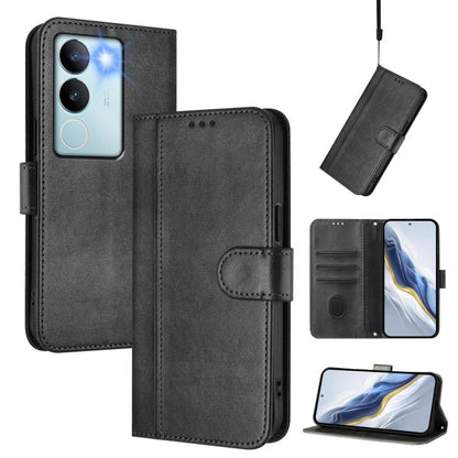Line Splicing Buckle Retro Leather Phone Case, For vivo Y28 4G Global, For vivo X100s 5G, For vivo Y38 5G / T3x 5G Global, For vivo iQOO Z9x, For vivo Y20 / Y20i / Y20s / Y11s / Y12s, For vivo iQOO Z9 5G / iQOO Z9 Turbo 5G                              ...
