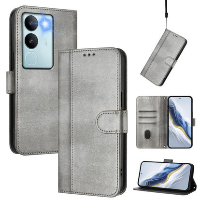 Line Splicing Buckle Retro Leather Phone Case, For vivo Y28 4G Global, For vivo X100s 5G, For vivo Y38 5G / T3x 5G Global, For vivo iQOO Z9x, For vivo Y20 / Y20i / Y20s / Y11s / Y12s, For vivo iQOO Z9 5G / iQOO Z9 Turbo 5G                              ...