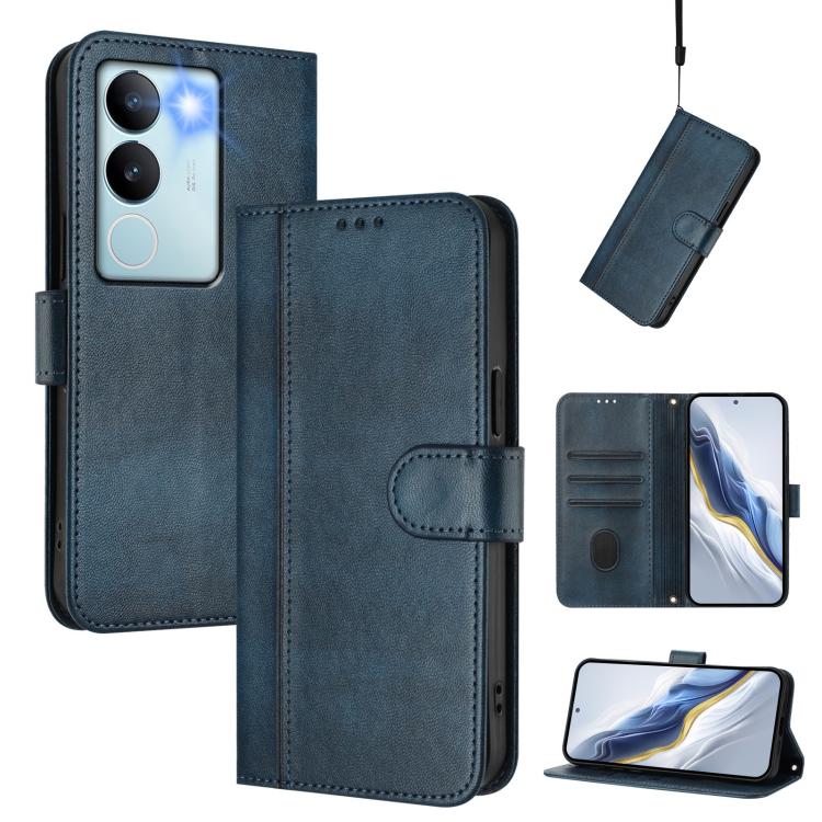 Line Splicing Buckle Retro Leather Phone Case, For vivo Y28 4G Global, For vivo X100s 5G, For vivo Y38 5G / T3x 5G Global, For vivo iQOO Z9x, For vivo Y20 / Y20i / Y20s / Y11s / Y12s, For vivo iQOO Z9 5G / iQOO Z9 Turbo 5G                              ...