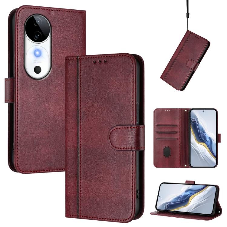 Line Splicing Buckle Retro Leather Phone Case, For vivo V40 Lite 5G IDN / Y300 5G Global, For vivo V40 Lite 4G IDN / Y300 5G IDN, For vivo Y19s 4G Global, For vivo X200 Pro mini, For vivo Y100 5G IDN / T3 5G IDN, For vivo V40e 5G India / iQOO Z9s 5G   ...