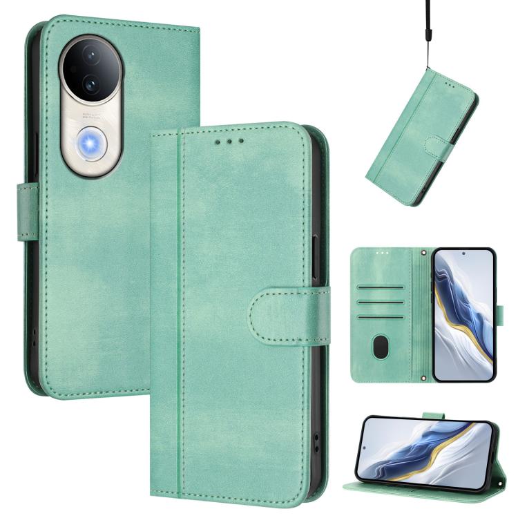 Line Splicing Buckle Retro Leather Phone Case, For vivo V60 5G Global, For vivo S30 Pro mini, For vivo S30, For vivo X200s 5G, For vivo Y39 5G Global, For vivo V50 Lite 5G Global / V40 Lite 4G, For vivo Y04 4G Global / Y29s 5G, For vivo Y29 4G Global  ...