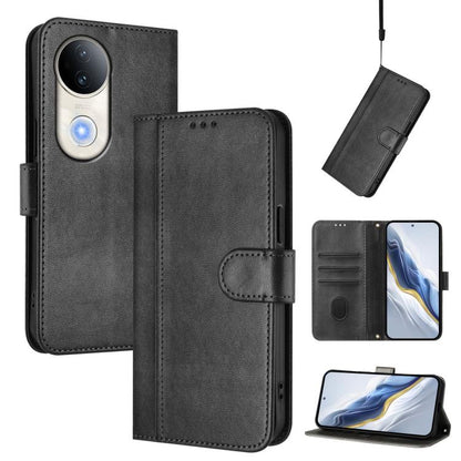 Line Splicing Buckle Retro Leather Phone Case, For vivo V60 5G Global, For vivo S30 Pro mini, For vivo S30, For vivo X200s 5G, For vivo Y39 5G Global, For vivo V50 Lite 5G Global / V40 Lite 4G, For vivo Y04 4G Global / Y29s 5G, For vivo Y29 4G Global  ...