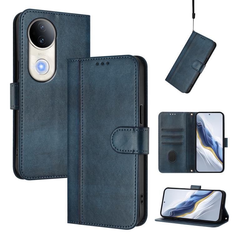 Line Splicing Buckle Retro Leather Phone Case, For vivo V60 5G Global, For vivo S30 Pro mini, For vivo S30, For vivo X200s 5G, For vivo Y39 5G Global, For vivo V50 Lite 5G Global / V40 Lite 4G, For vivo Y04 4G Global / Y29s 5G, For vivo Y29 4G Global  ...