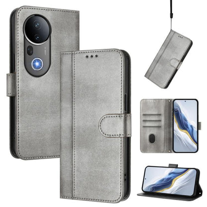 Line Splicing Buckle Retro Leather Phone Case, For vivo V60 5G Global, For vivo S30 Pro mini, For vivo S30, For vivo X200s 5G, For vivo Y39 5G Global, For vivo V50 Lite 5G Global / V40 Lite 4G, For vivo Y04 4G Global / Y29s 5G, For vivo Y29 4G Global  ...
