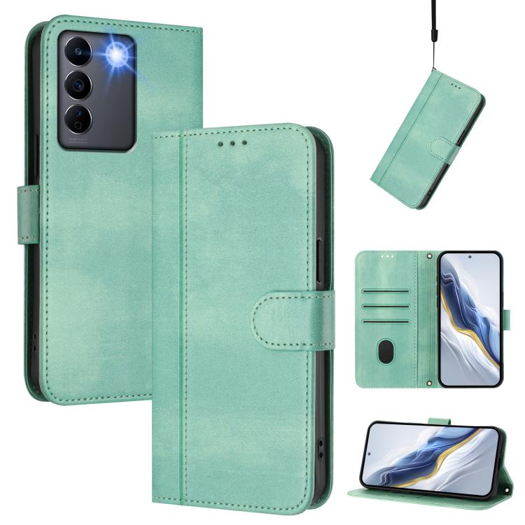 Line Splicing Buckle Retro Leather Phone Case, For vivo Y78+ 5G / Y78 Global / V29 Lite, For vivo Y100 5G / Y100A 5G India, For vivo Y02A 4G / Y02 4G / Y11 2023, For vivo Y56 5G / Y16 4G / Y02s 4G Global, For vivo V27 5G / V27 Pro 5G Global            ...