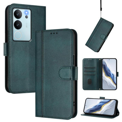 Line Splicing Buckle Retro Leather Phone Case, For vivo Y28 4G Global, For vivo X100s 5G, For vivo Y38 5G / T3x 5G Global, For vivo iQOO Z9x, For vivo Y20 / Y20i / Y20s / Y11s / Y12s, For vivo iQOO Z9 5G / iQOO Z9 Turbo 5G                              ...