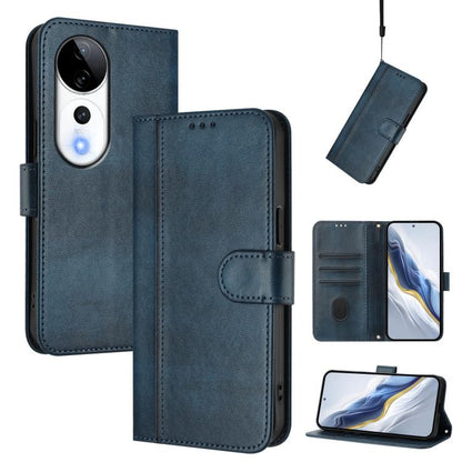 Line Splicing Buckle Retro Leather Phone Case, For vivo V40 Lite 5G IDN / Y300 5G Global, For vivo V40 Lite 4G IDN / Y300 5G IDN, For vivo Y19s 4G Global, For vivo X200 Pro mini, For vivo Y100 5G IDN / T3 5G IDN, For vivo V40e 5G India / iQOO Z9s 5G   ...