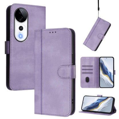 Line Splicing Buckle Retro Leather Phone Case, For vivo V40 Lite 5G IDN / Y300 5G Global, For vivo V40 Lite 4G IDN / Y300 5G IDN, For vivo Y19s 4G Global, For vivo X200 Pro mini, For vivo Y100 5G IDN / T3 5G IDN, For vivo V40e 5G India / iQOO Z9s 5G   ...