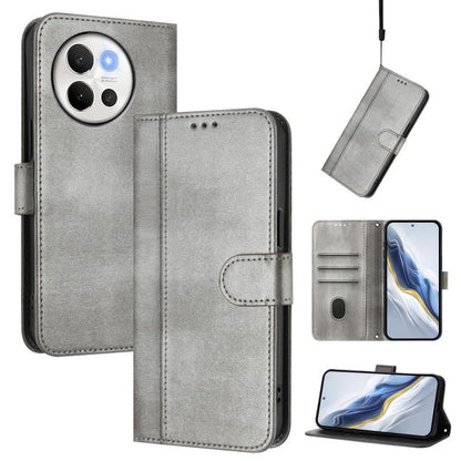 Line Splicing Buckle Retro Leather Phone Case, For vivo V40 Lite 5G IDN / Y300 5G Global, For vivo V40 Lite 4G IDN / Y300 5G IDN, For vivo Y19s 4G Global, For vivo X200 Pro mini, For vivo Y100 5G IDN / T3 5G IDN, For vivo V40e 5G India / iQOO Z9s 5G   ...