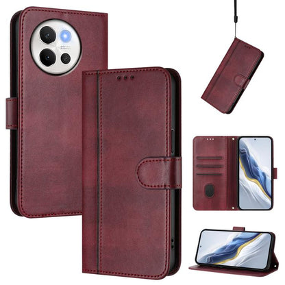 Line Splicing Buckle Retro Leather Phone Case, For vivo V40 Lite 5G IDN / Y300 5G Global, For vivo V40 Lite 4G IDN / Y300 5G IDN, For vivo Y19s 4G Global, For vivo X200 Pro mini, For vivo Y100 5G IDN / T3 5G IDN, For vivo V40e 5G India / iQOO Z9s 5G   ...