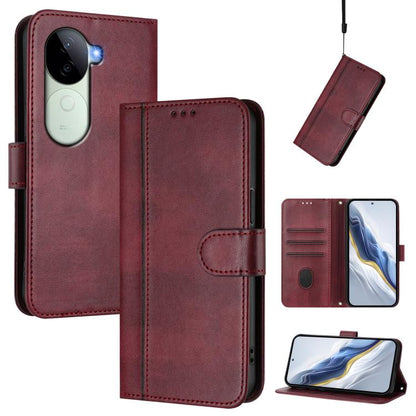 Line Splicing Buckle Retro Leather Phone Case, For vivo V40 Lite 5G IDN / Y300 5G Global, For vivo V40 Lite 4G IDN / Y300 5G IDN, For vivo Y19s 4G Global, For vivo X200 Pro mini, For vivo Y100 5G IDN / T3 5G IDN, For vivo V40e 5G India / iQOO Z9s 5G   ...