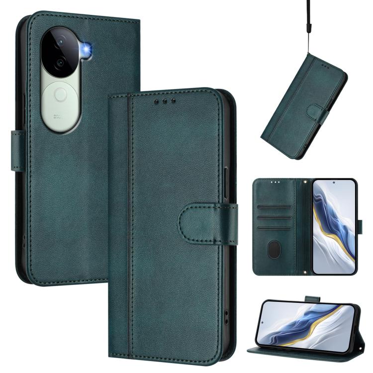 Line Splicing Buckle Retro Leather Phone Case, For vivo V40 Lite 5G IDN / Y300 5G Global, For vivo V40 Lite 4G IDN / Y300 5G IDN, For vivo Y19s 4G Global, For vivo X200 Pro mini, For vivo Y100 5G IDN / T3 5G IDN, For vivo V40e 5G India / iQOO Z9s 5G   ...
