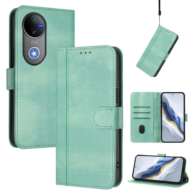 Line Splicing Buckle Retro Leather Phone Case, For vivo V60 5G Global, For vivo S30 Pro mini, For vivo S30, For vivo X200s 5G, For vivo Y39 5G Global, For vivo V50 Lite 5G Global / V40 Lite 4G, For vivo Y04 4G Global / Y29s 5G, For vivo Y29 4G Global  ...