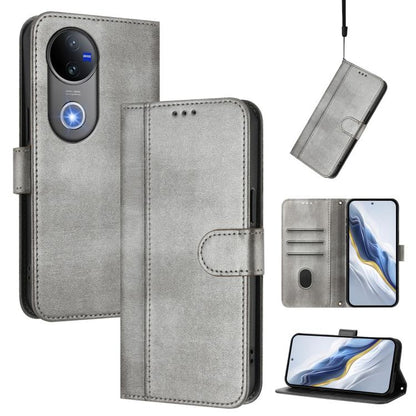 Line Splicing Buckle Retro Leather Phone Case, For vivo V60 5G Global, For vivo S30 Pro mini, For vivo S30, For vivo X200s 5G, For vivo Y39 5G Global, For vivo V50 Lite 5G Global / V40 Lite 4G, For vivo Y04 4G Global / Y29s 5G, For vivo Y29 4G Global  ...