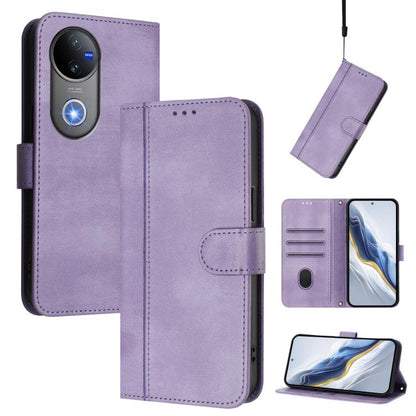 Line Splicing Buckle Retro Leather Phone Case, For vivo V60 5G Global, For vivo S30 Pro mini, For vivo S30, For vivo X200s 5G, For vivo Y39 5G Global, For vivo V50 Lite 5G Global / V40 Lite 4G, For vivo Y04 4G Global / Y29s 5G, For vivo Y29 4G Global  ...