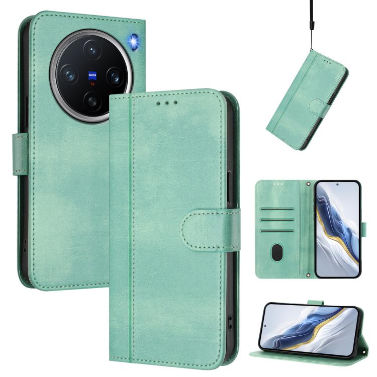 Line Splicing Buckle Retro Leather Phone Case, For vivo V40 Lite 5G IDN / Y300 5G Global, For vivo V40 Lite 4G IDN / Y300 5G IDN, For vivo Y19s 4G Global, For vivo X200 Pro mini, For vivo Y100 5G IDN / T3 5G IDN, For vivo V40e 5G India / iQOO Z9s 5G   ...
